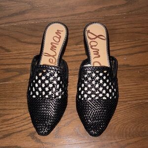Sam Edelman Black Woven Mules